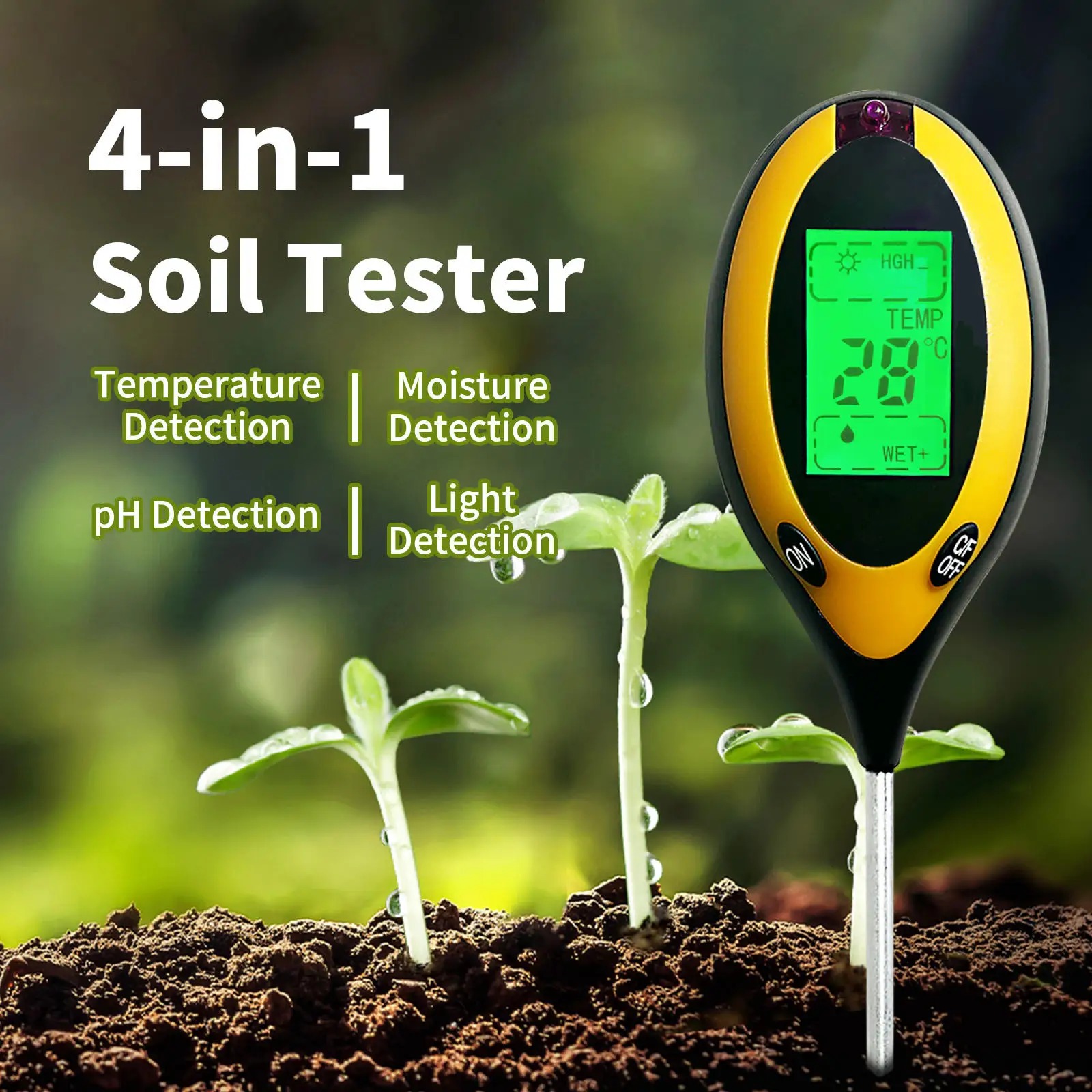 Soil Ph Meter - Testeur portable de pH et d'humidité