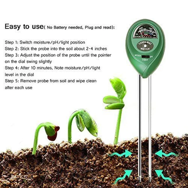 PH-mètre de jardin 3 en 1, tes - Soil Ph Meter avis et prix